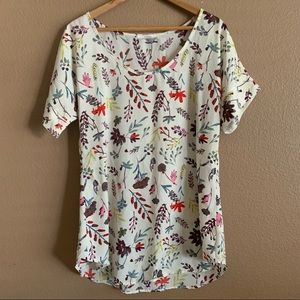 Poema Tunic Floral Pattern Blouse Size Small